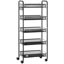 HOMCOM 5-Tier Rolling Cart: Metal Storage Solution - $1,675.28 MXN