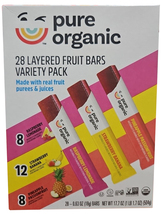 Pure Organic Layered Fruit Bars 1 Veriety Pack, 28-count, 17.64 oz - £21.18 GBP