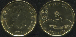 Canada 1 Dollar. 2014 (Coin KM#1256. Unc) 2012 Olympics - £4.06 GBP