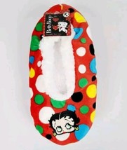 Betty Boop Fuzzy Babba Polka Dot Slipper Socks Size 7-9.5 Red Multicolor... - $17.77