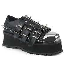 DEMONIA Men&#39;s 2&quot; Platform Black Lace-Up W/ Metal Toe Cap Shoes GRAVEDIGG... - $110.95