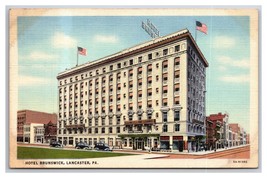 Hotel Brunswick Lancaster Pennsylvania PA UNP Linen Postcard Y13 - £1.54 GBP