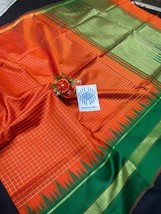 sambalpuri Odisha mini checks all over body handloom temple bouder with palla &amp;  - £231.00 GBP