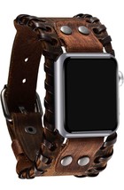 Leather Band for Apple Watch 38 40 42 44 Retro Cuff Bracelet Strap - £17.71 GBP