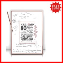 Deluxe Framed 80th Birthday Guestbook Alternative - 12x16 Rose Gold Design - $40.73
