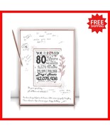 Deluxe Framed 80th Birthday Guestbook Alternative - 12x16 Rose Gold Design - €34,87 EUR