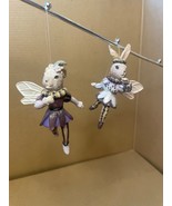2 Katherine’s Collection Fairy Bunny Rabbit Ornaments Jester KC VTG - $36.67 CAD