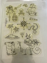 Stampendous Clear Stamps Changito Pirates Monkey Fun Compass Ship Beach Island - £7.03 GBP