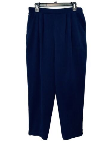 Cricket Lane Petites Womens 12P Navy Elastic Waist Comfy High Waist Pants - $12.95
