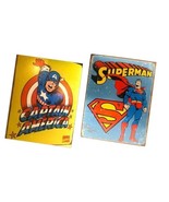 Retro DC Metal Tin Signs Superman &amp; Captain America 2007 - UNBELEAVABLE ... - $16.29 CAD