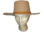 Vintage COBURN 100% Wool Cowboy Hat  Size Medium Brown Tan with Leather ... - £59.94 GBP