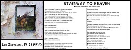 Album Lyric Poster - Led Zeppelin - IV (1971) - Stairway to Heaven - 10&quot; x 24&quot; - £15.97 GBP