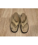 Salvatore Ferragamo Flip Flops Leather Sandals Beige Women’s Size 10 - £67.18 GBP