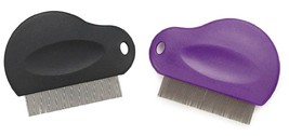 Pet Flea Combs Contoured Grip 3&quot; 29 Tooth Tool Black or Purple Bulk Available - £10.19 GBP+