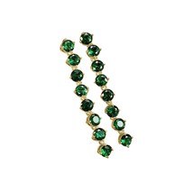 4Ct Rotondo Lab-Created Verde Smeraldo Goccia Orecchini 14K Placcato Oro Giallo - $127.64