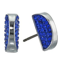 Kate Spade New York Sliced Scallops Pavè Studs Earrings Light Sapphire - £29.88 GBP