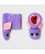 Girls&#39; Owl Bootie Slippers ~  Cat &amp; Jack™ Purple ~ Size Large (4-5) - $355.29 MXN