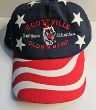 Scottville Clown Band Trucker Hat Red White Blue Patriotic Snap Back Semper - $13.82 CAD