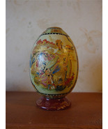 Exquisite Satsuma hand painted porcelain egg vase/incense holder - $30.00