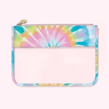 Stoney Clover Classic Clear  Flat Pouch Pastel Zip Bag Gold - £42.26 GBP