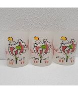 Shot Glass Vintage Hazel Atlas Showgirl Dancing Lady &quot;Bottoms Up&quot; Lot Of 3 - €40,33 EUR