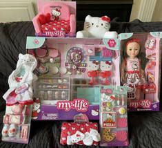 My Life As ULTIMATE Hello Kitty LOT Bakery Playset 18&quot; Doll Chair Accessories - £235.93 GBP