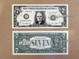 PLAY MONEY Lucky 7 Dollar Bill Fake Cash Currency Seven 7th Birthday Ann... - $6.78 CAD