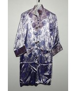 Chinese Men Cheongsam Purple Satin Brocade or Silk  Size Small - $651.74 MXN
