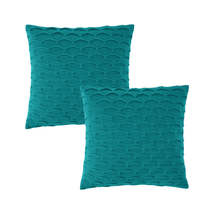 SOGA Set of 2 Scalloped Wave 45cm Decorative Pillow Covers (Teal Green) - €55,21 EUR