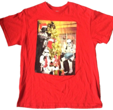 Star Wars T Shirt Mens Large Red Vintage Christmas Storm Tropper Darth Vader EUC - £7.06 GBP