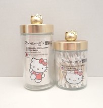 The Creme Shop x HELLO KITTY limited Glass Jar Set Cotton Pads and Swabs... - £19.41 GBP