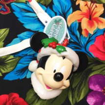 Disney Necklace Lanyard Christmas Light-Up Santa Mickey Happy Holidays O... - £35.55 GBP