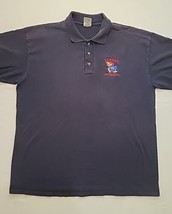 Cotton Deluxe Mens Size XL Vintage Kansas Jayhawks Polo Shirt Embroidere... - $12.75