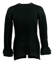 Isaac Mizrahi Live! Crew Neck Ruffle Bell Sleeve Sweater (Black, XS) A296763 - £8.31 GBP