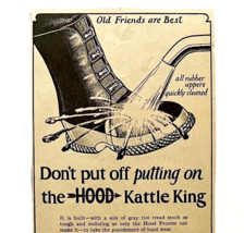 1922 Hood Kattle King Boots XL Advertisement Footwear 12.5 x 4.75&quot; - $15.99