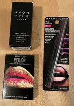 Lot Of 3 Avon True Color Dazzle, Maybelline Liner 165, Python Metallic Lip Kit - £9.08 GBP