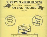 Cattlemen&#39;s Steak House Restaurant Menu Fort Worth Texas 1996 - $47.52