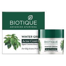 Biotique Bio Winter Green Spot Correcting Anti Acne Cream, 15gm, (Pack o... - £7.46 GBP