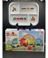 LEGO DUPLO: Number Train &amp; Vintage 1984 Peco Melamine Divided Kids Plate - $38.80