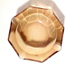 Vintage Amber Octagon Shaped Ashtray 6 3/4 Inches - £11.75 GBP