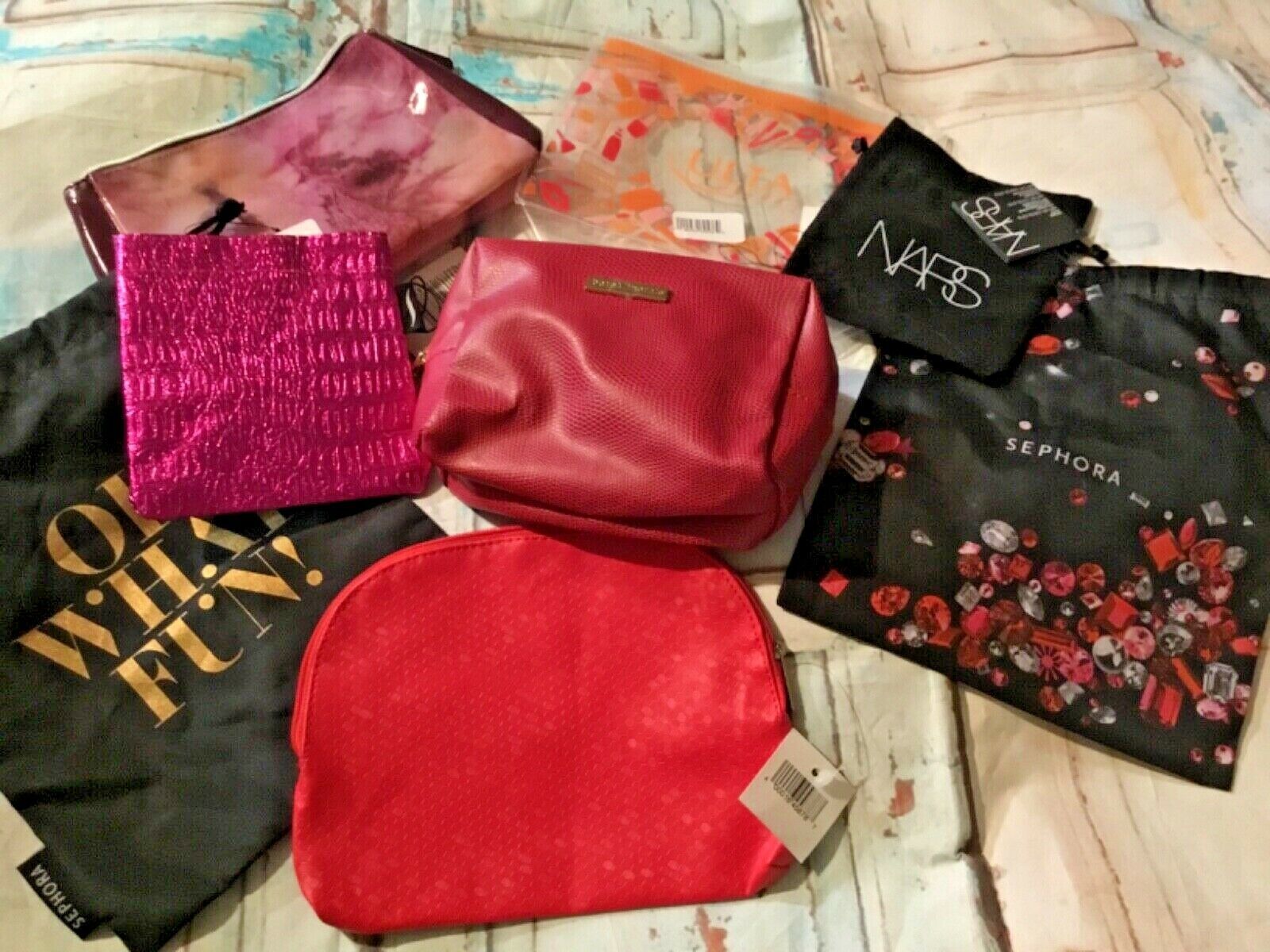Ulta Sephora bare minerals makeup cosmetic bag lot of 8 new - $8.59
