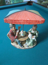 ITALIAN COUPLE  FIGURINE COUPLE UNDER PARASOL NORLEANS JAPAN ORIGINAL - £97.38 GBP