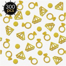 Sparkling Love Celebration Kit - 300pcs Gold Confetti Diamond Ring Glitter. Perf - £16.84 GBP