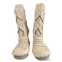 UGG Australia Classic Tall Chunky Knit Boots Cream With Zippered Closure NWOT - £122.63 GBP