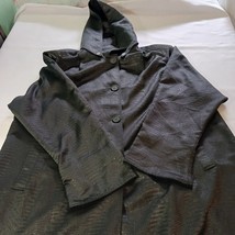 Sue Brett Women's Black Button Removable Hoodie Jacket Chest Sz 58" Made In USA image 8