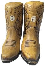 VTG 70s Cowboy Boots Salt &amp; Pepper Shakers 3” Country Western Brown - £7.98 GBP