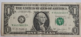 US$1 Fancy Serial Banknote 2013 Trinary 44226622 - $3.95