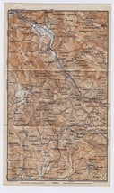 1909 Antique Map Of Vicinity Of Subiaco / Monti Simbruini / Lazio / Italy - £13.66 GBP