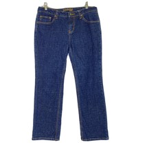 St John&#39;s Bay Petite Women&#39;s size 14P Straight Leg Blue Denim Jeans 35 x 29 - £14.38 GBP