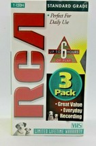 RCA Blank VHS Tape T-120H Standard Grade Record To 6 Hours New Sealed VCR Lot 3 - £9.53 GBP
